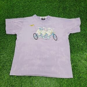 Vintage 1985 Cyclist Rabbit Shirt Womens XL 23x27 Oasis USA